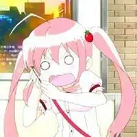 二次元少女可爱粉红系头