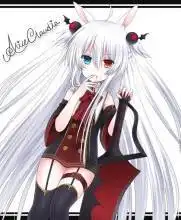 动漫少女头像银发血瞳