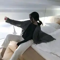 允茹izs米色休闲裤女九分裤宽松高腰性冷淡风简约运动外穿薄款长裤简单网www.j.cn