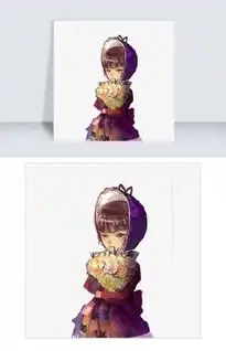 拿花的女孩捧花植物粉色玫瑰紫色小清新图片素材psb格式下载动漫人物大全