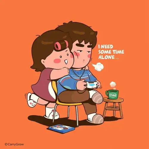 韩国插画师carrygrow笔下超可爱的情侣日常