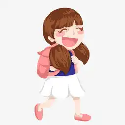 读书上学的小女孩插画图片素材其他格式下载动漫人物大全