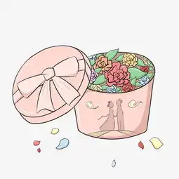 七夕情人节玫瑰花礼品盒插画图片素材其他格式下载动漫人物大全