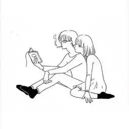 ￢з￢情侣头.黑白.线稿.橡皮章.皮肤.堆糖,美好生活研究所