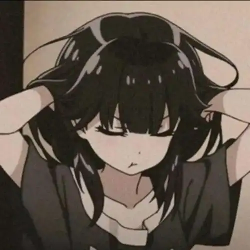高冷女生头像漫画黑色系