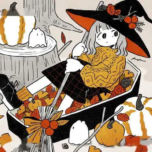 插画丨萌系二次元简笔画美少女,概括充满青春活力的少女日常