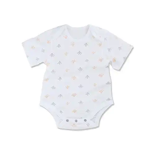 加拿大lancejoy艾乐简春夏款短袖护肚衣白色,男款透气吸汗婴儿纯棉内衣5240