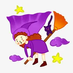 手绘矢量免抠卡通可爱万圣节小女巫小魔女图片素材其他格式下载动漫人物大全