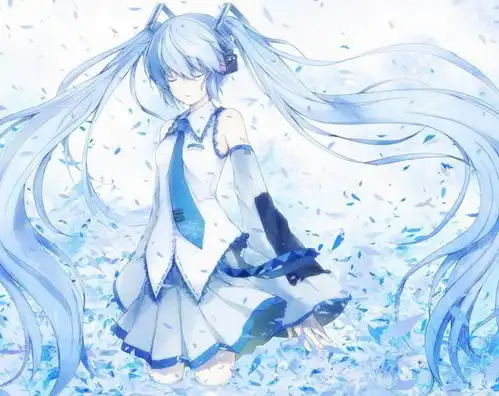 蓝色音乐女孩头像动漫