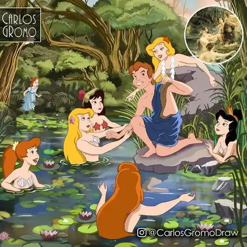 迪士尼风,用动画角色重新演绎经典名画