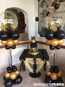 低调黑与轻奢金的碰撞成功人士的精致选择气球黑金色系搭配