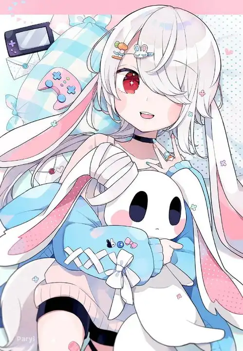 可爱的元气美少女插画,连一个小小的发卡都能增添一份可爱