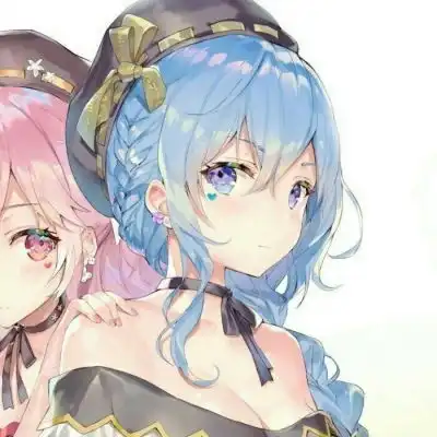 闺蜜头像蓝色系二次元闺
