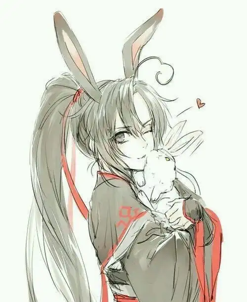 蓝色高冷系动漫头像古风