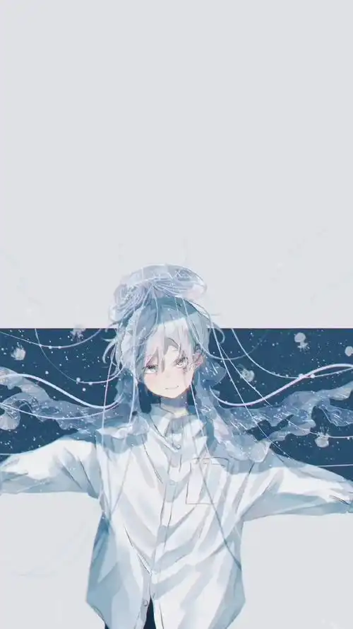 二次元蓝色系情侣头像壁纸