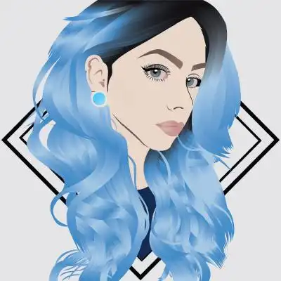 手绘蓝发美女头像,最美动漫蓝发美女图片