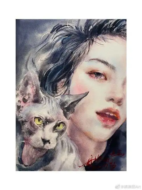 水彩插画水彩人物系列,太仙了