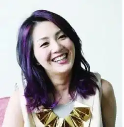 杨千嬅紫色头发图片还有花轮头紫色染发