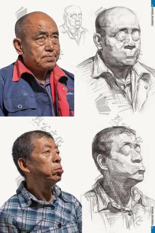 陈明钱教你画自然光头像临摹范本复杂原理简约化精准概括手法3小时高分自然光画面体系打造人物造型内形黑白灰空间节奏最强