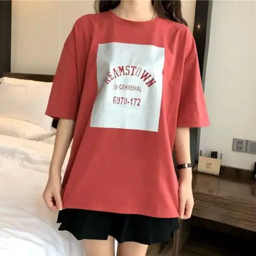 网红港风ins潮短袖t恤女夏季2020新款宽松丧系上衣服怪味原宿风