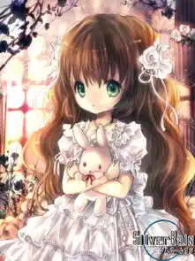 抱着娃娃的卡通女孩