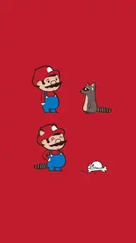 红色系简单卡通iphone手机屏保