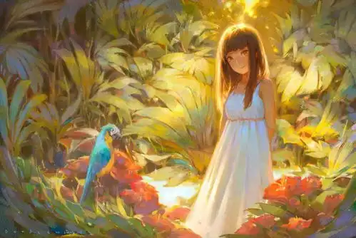 厚涂风格的二次元少女插画,把高级灰运用得炉火纯青