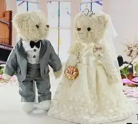 精品结婚纱泰迪熊公仔情侣礼品送女友生日情人礼物婚车头娃娃熊王
