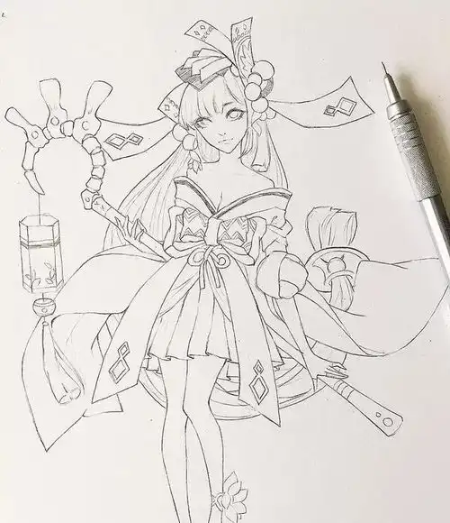 cg原画插画教程绝美仙气女生线稿临摹手绘