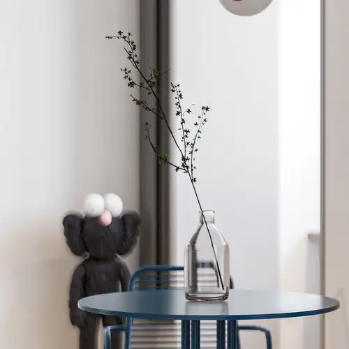 明亮的蓝和丰富的绿色元素55平简约小公寓设计