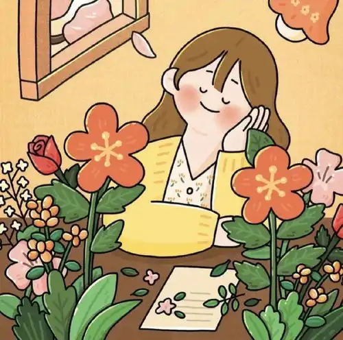 治愈系插画朋友圈背景图