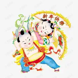 传统招财童子贴纸设计素材图片免费下载高清png千库网图片编号9679246