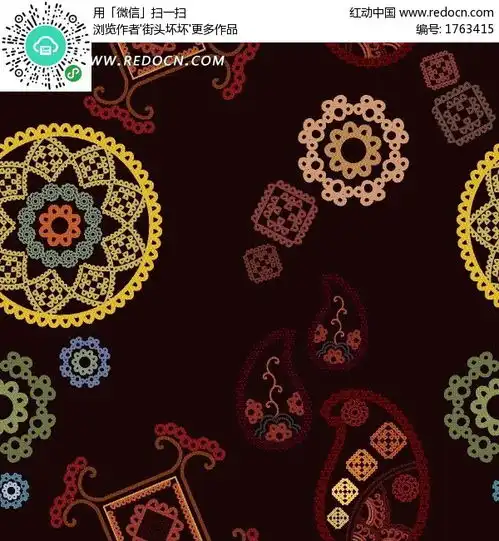 朱红色背景上的花纹背景素材eps免费下载红动网