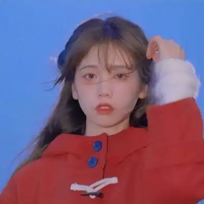 ins风蓝色系图片女生头