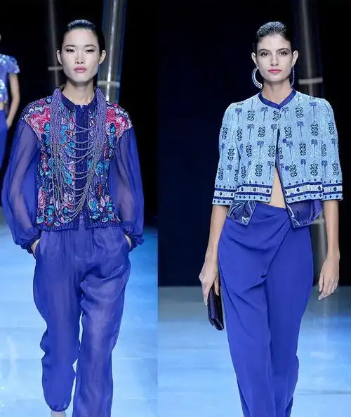 giorgioarmani2023春夏系列,蓝色系的清冷优雅