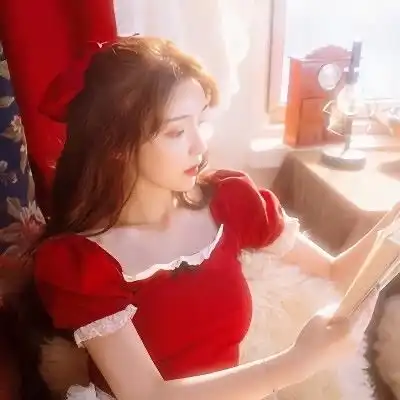 跨年闺蜜头像红色真人