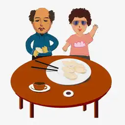 冬天暖色系卡通手绘风格吃大餐免扣图片素材其他格式下载动漫人物大全