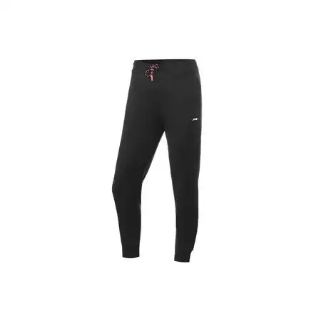 李宁lining20冬季训练系列女子收口宽松卫裤加绒保暖运动裤aklq612