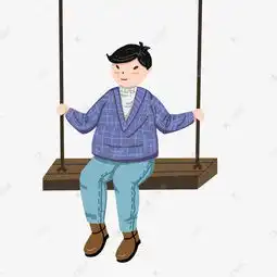 可爱卡通手绘扁平风格情侣秋千头像男孩子素材图片免费下载高清psd千库网图片编号11814974