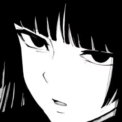 动漫头像黑色系女生侧脸