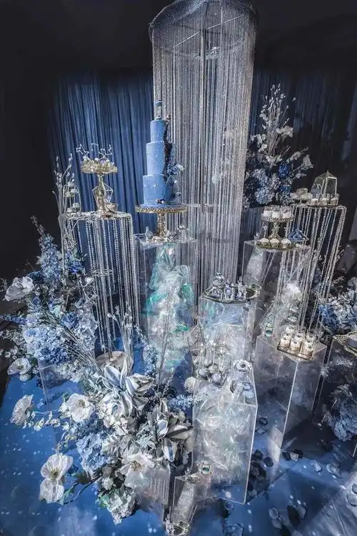 深邃静谧的蓝色系星空主题婚礼,宛若童话秘境般如梦如幻