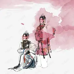 中国风戏剧手绘素材图片免费下载高清卡通手绘psd千库网图片编号6464361