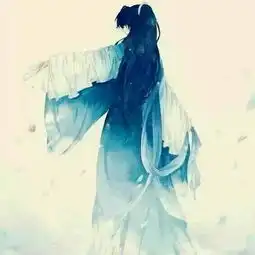 蓝色.古风.男子.侧面.手拿扇子.求原图