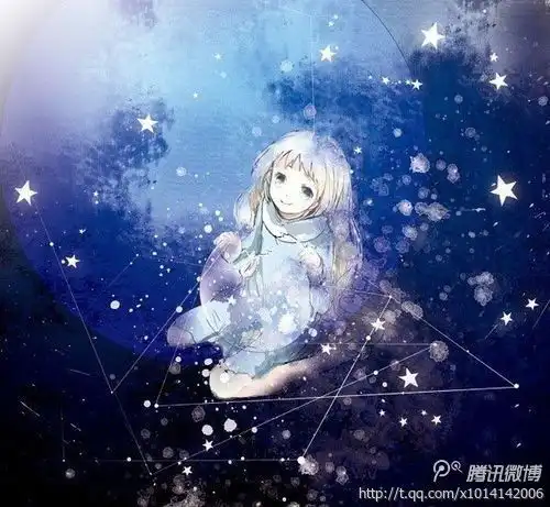 淡蓝色长发的动漫少女图片