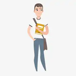 卡通简约上学男学生插画图片素材其他格式下载动漫人物大全