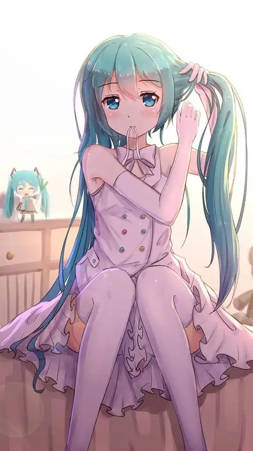一波福利美图,清新可爱的双马尾女孩初音