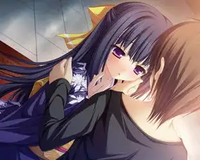 想要一个男生女生在一起的动漫图片,女的淡紫色头发,拜托