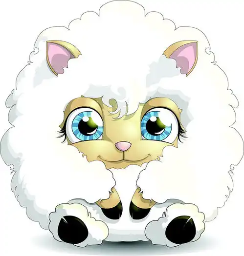 图标标签美丽可爱的卡通小羊设计矢量素材下载,洁白的小羊羊,卡通羊,矢量羊,喜洋洋素材免费下载素材排版网页logo字体咩一片形象物参考