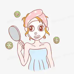 女孩美容面膜手绘卡通元素png图片素材免费下载psd格式20002000像素熊猫办公
