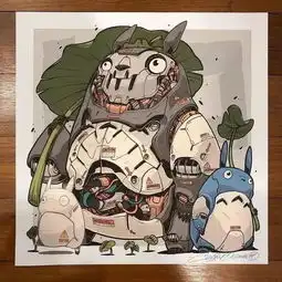 他把漫画人物都改造成了机械人,太酷了
